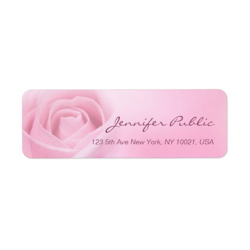 Calligraphy Script Modern Pink Rose Template Chic Label