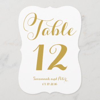 Calligraphy Script Monogram Gold Table Numbers by BanterandCharm at Zazzle