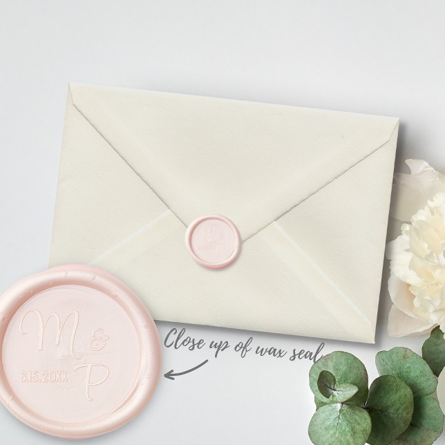 Calligraphy Script Monogram Initial Custom Wedding Wax Seal Sticker (Creator Uploaded)