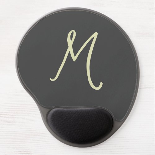 Calligraphy Script Monogram Initial Modern Gel Mouse Pad