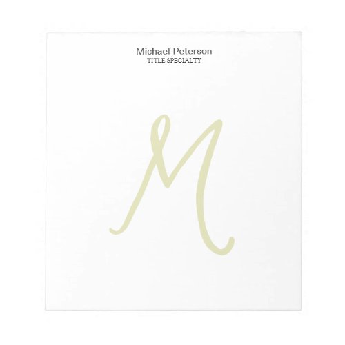 Calligraphy Script Monogram Initial Modern Notepad