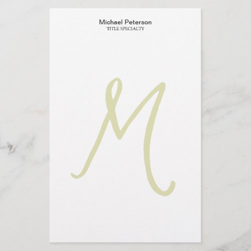 Calligraphy Script Monogram Initial Modern Stationery