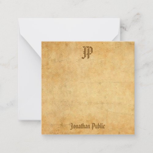 Calligraphy Script Monogram Old Look Personalized Note Card