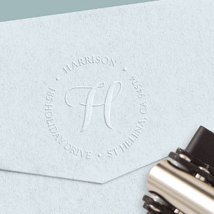 Calligraphy Script Monogram Return Address Embosser