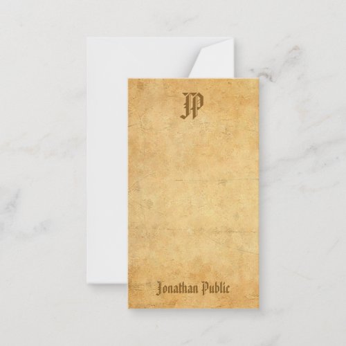 Calligraphy Script Monogram Vintage Nostalgic Look Note Card