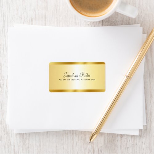 Calligraphy Script Name Elegant Gold Template Label