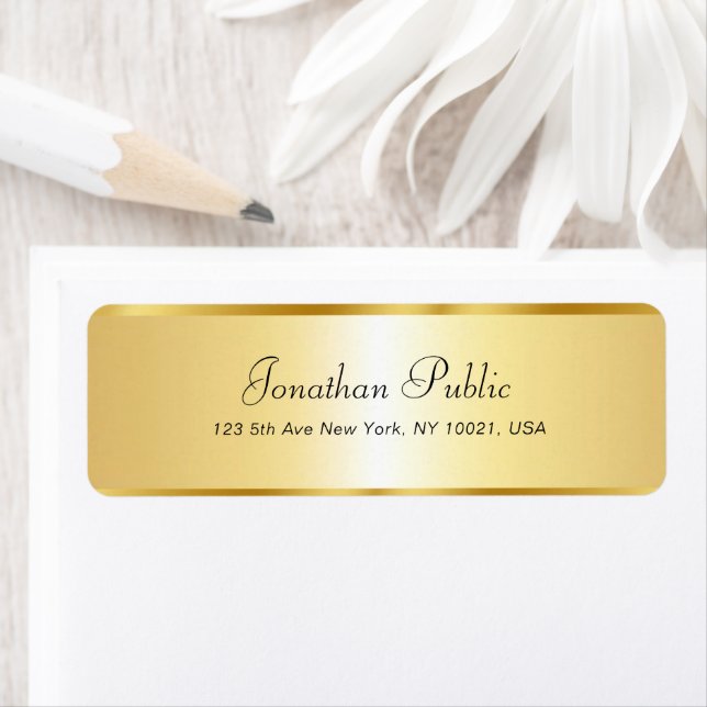 Calligraphy Script Name Elegant Gold Template Label (Insitu)