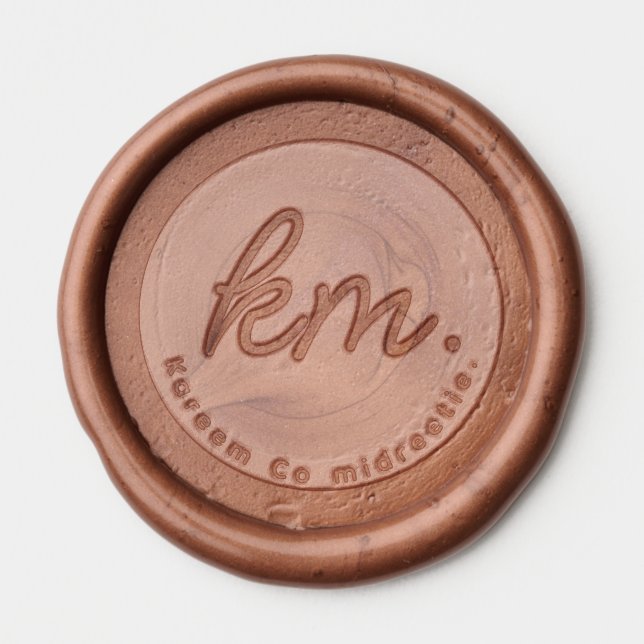 Calligraphy Script Name Initial  Chic Wax Seal Sticker (Front)
