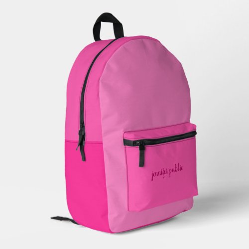 Calligraphy Script Name Pink Color Palette Trendy Printed Backpack