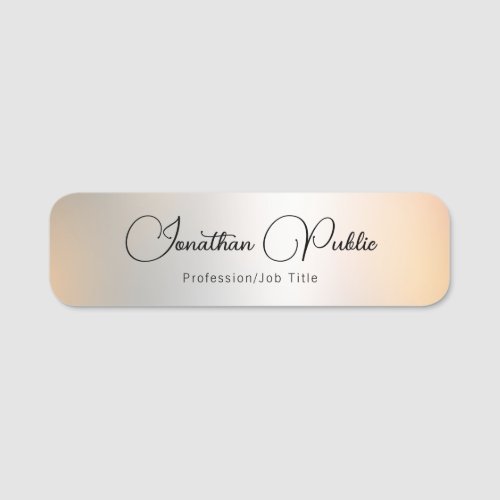 Calligraphy Script Name Silver Look Template Name Tag