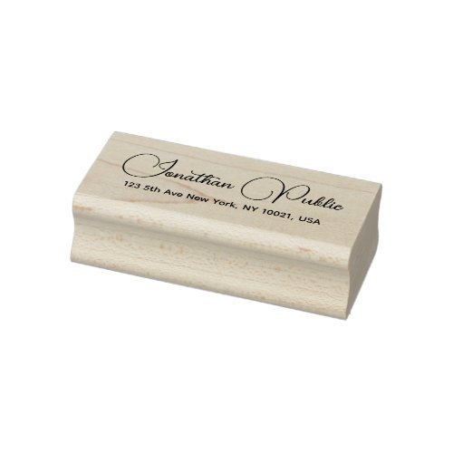 Calligraphy Script Name Template Return Address Rubber Stamp