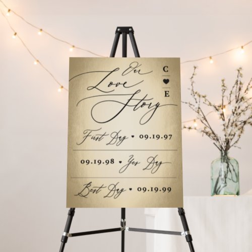 Calligraphy Script On Our Love Story Wedding Sign