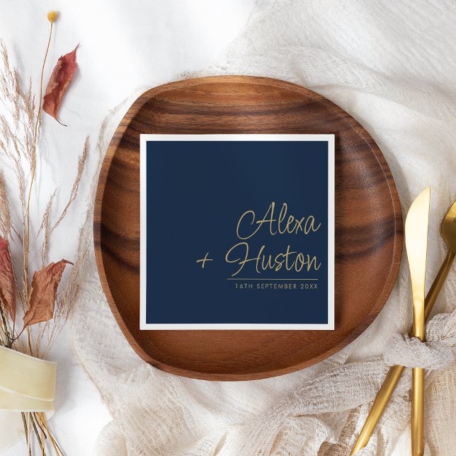 Calligraphy Script Personalized Wedding Rehearsal Napkins (Creator Uploaded)