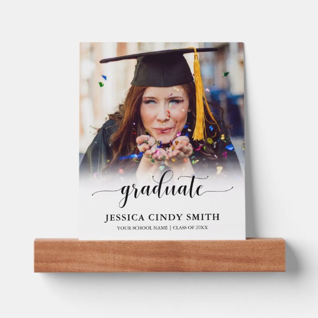 Calligraphy Script Photo Graduation Picture Ledge (Front)