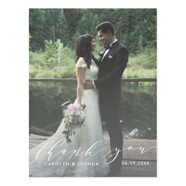 Calligraphy Script Photo Thank You Post Card