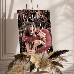 Calligraphy Script Photo Wedding Welcome Sign