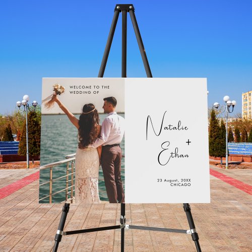 Calligraphy Script Photo Wedding Welcome Sign