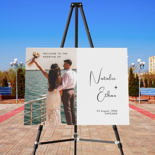 Calligraphy Script Photo Wedding Welcome Sign (Creator Uploaded)