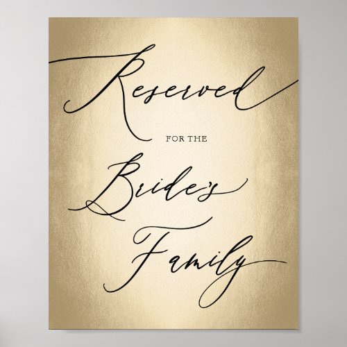 Calligraphy Script Reserved For Bride Wedding Sign
