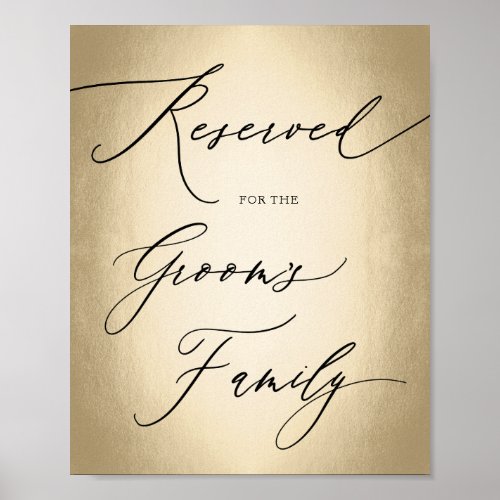 Calligraphy Script Reserved For Groom Wedding Sign