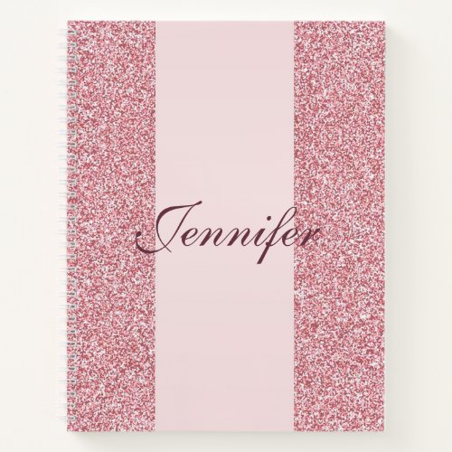 Calligraphy Script Rose Gold Color Modern Template Notebook