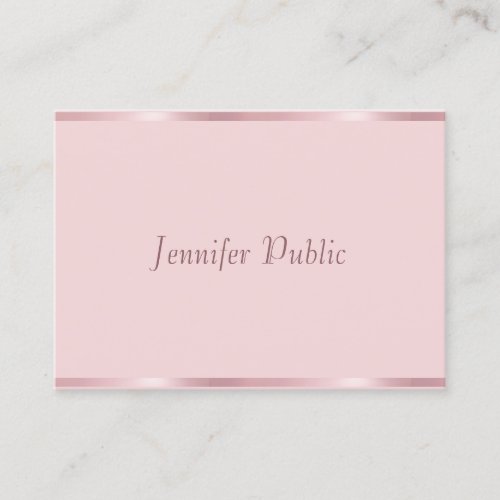 Calligraphy Script Rose Gold Professional Modern Business Card