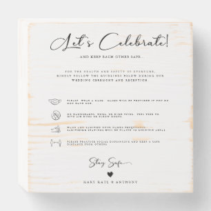 Calligraphy Script Sanitizing Station Wedding Wooden Box Sign