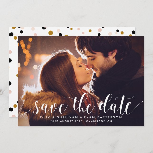 Calligraphy Script | Save the Date Announcement (Front/Back)