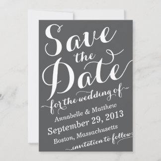 Calligraphy Script Save the Date Announcement