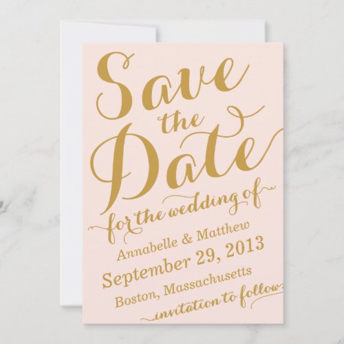 Calligraphy Script Save the Date Announcement