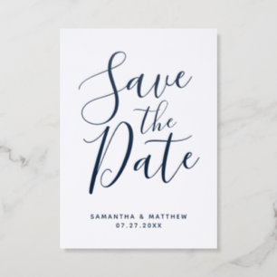 Calligraphy Script Save The Date Letterpress Card