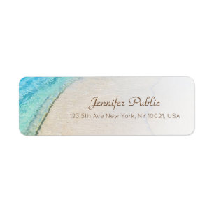 Calligraphy Script Seaside Beach Waves Modern Label