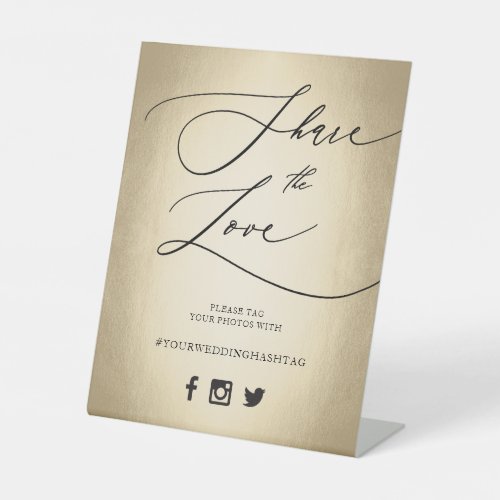 Calligraphy Script Share The Love Wedding Sign