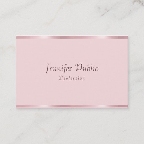 Calligraphy Script Template Rose Gold Elegant Business Card