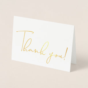 Calligraphy Script Thank You Note Foil Card