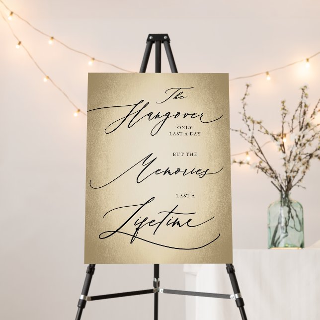 Calligraphy Script The Hangover Only Wedding Sign (In Situ (Stand))