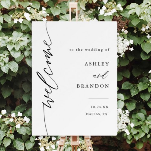 Calligraphy Script Wedding Ceremony Welcome Foam Board