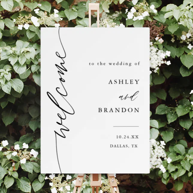 Calligraphy Script Wedding Ceremony Welcome Foam Board Zazzle