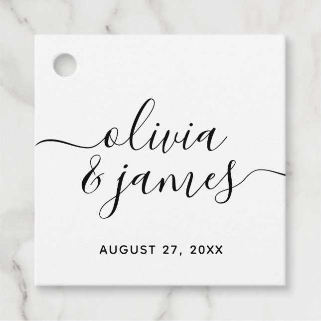 Calligraphy Script Wedding Favor Tags (Front)