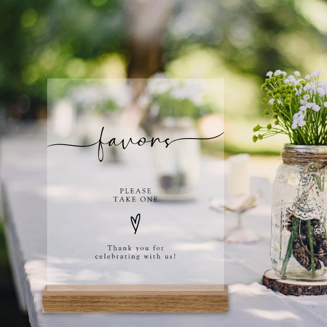 Calligraphy Script Wedding Favors Please Take One Acrylic Sign (Creator Uploaded)