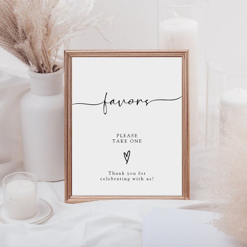 Calligraphy Script Wedding Favors Please Take One Pedestal Sign