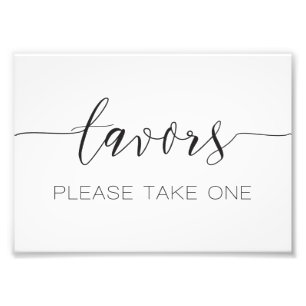 Calligraphy Script Wedding Favors Sign