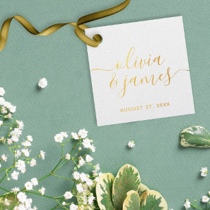 Calligraphy Script Wedding Foil Favor Tags
