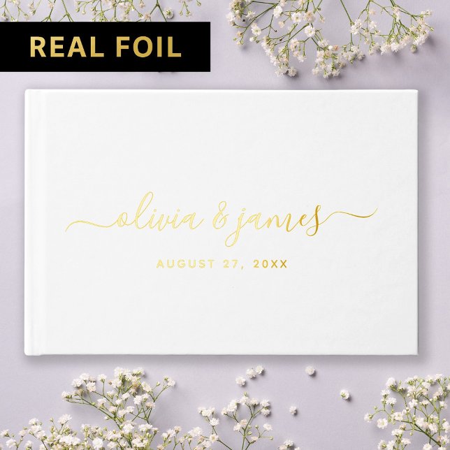 Calligraphy Script Wedding Foil Guest Book (Creator Uploaded)