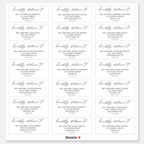 Calligraphy Script Wedding Guest Address Labels