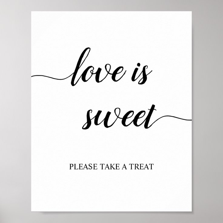 Calligraphy Script Wedding Love is Sweet Sign | Zazzle