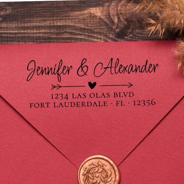 Calligraphy Script Wedding Return Address Modern  Self-inking Stamp (Creator Uploaded)