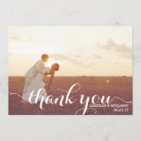 CALLIGRAPHY SCRIPT WEDDING THANK YOU CARD