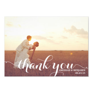 CALLIGRAPHY SCRIPT WEDDING THANK YOU CARD