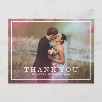 Calligraphy Script Wedding Thank You Postcards by antiquechandelier at Zazzle